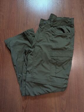 REI Co-op Sahara Convertible Pants Green 34x32 Hiking Zip-Off